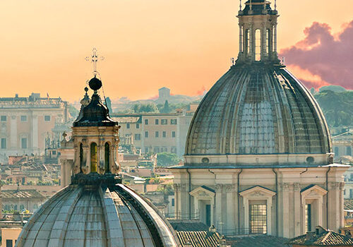 View of  Rome from Castel Sant'Angelo, Italy.